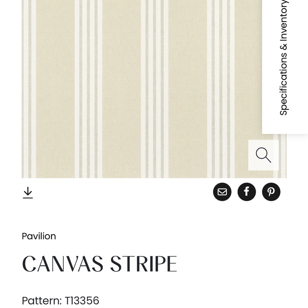 Pavilion Canvas Stripe Wallpaper - Cream and White